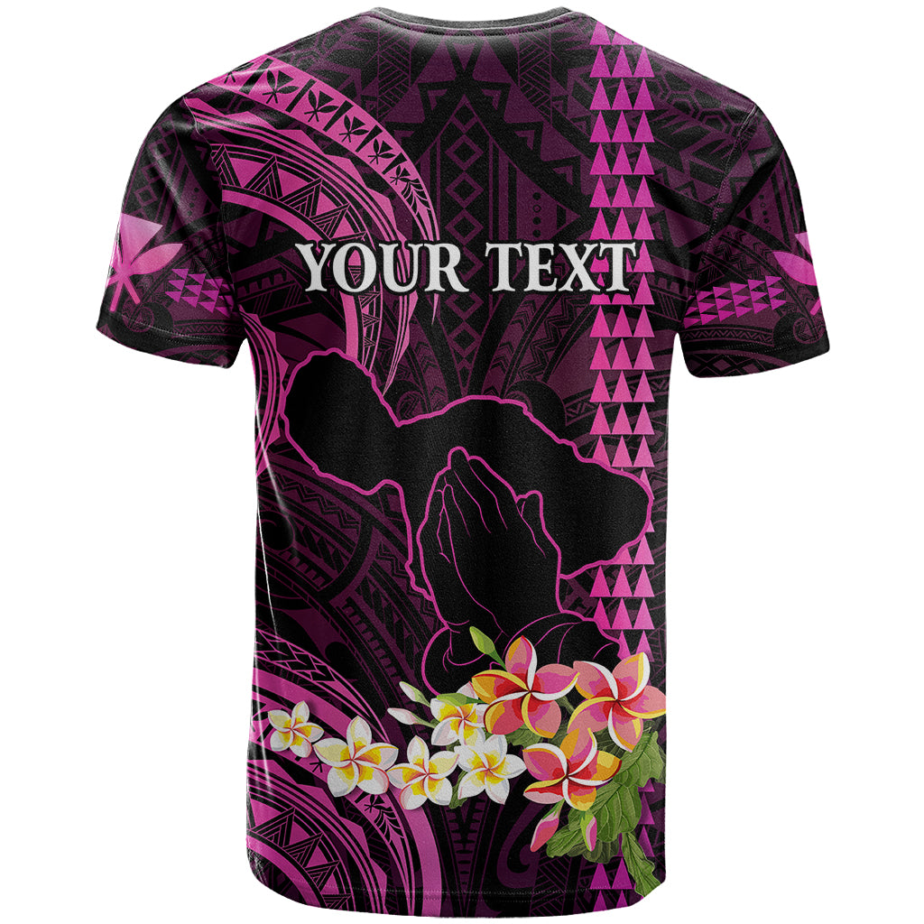 Personalised Hawaii T Shirt Pray For Maui Hawaiian Plumeria Be Strong Pink Verison LT14 - Polynesian Pride