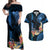 Hawaii Couples Matching Off Shoulder Maxi Dress and Hawaiian Shirt Pray For Maui Hawaiian Plumeria Be Strong Blue Verison LT14 Blue - Polynesian Pride