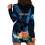 Personalised Hawaii Hoodie Dress Pray For Maui Hawaiian Plumeria Be Strong Blue Verison LT14 - Polynesian Pride