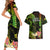 Hawaii Couples Matching Short Sleeve Bodycon Dress and Hawaiian Shirt Pray For Maui Hawaiian Plumeria Be Strong Reggae Verison LT14 - Polynesian Pride