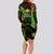 Hawaii Long Sleeve Bodycon Dress Pray For Maui Hawaiian Plumeria Be Strong Reggae Verison LT14 - Polynesian Pride