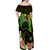 Hawaii Off Shoulder Maxi Dress Pray For Maui Hawaiian Plumeria Be Strong Reggae Verison LT14 - Polynesian Pride