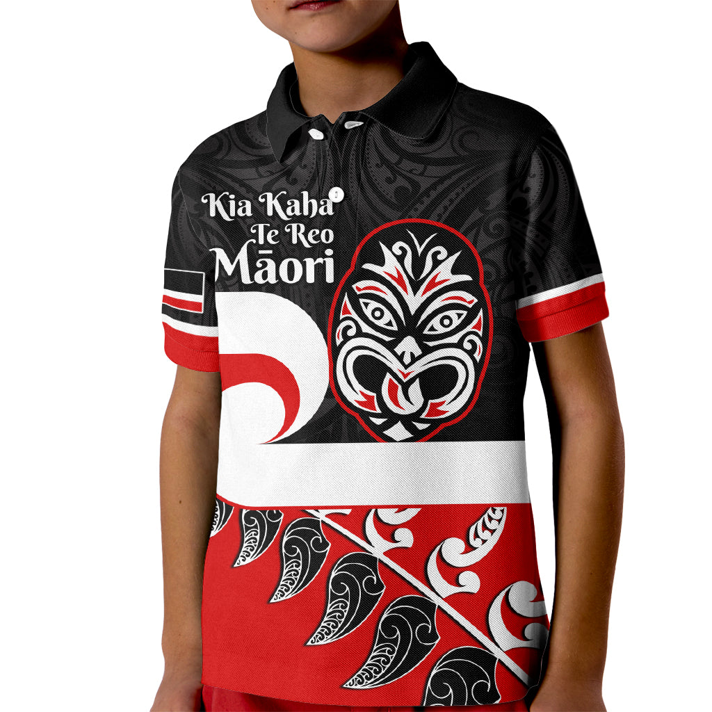 Personalised Te Reo Maori New Zealand Kid Polo Shirt Kia Haka Maori Fern With Tino Rangatiratanga LT14 Kid Red - Polynesian Pride