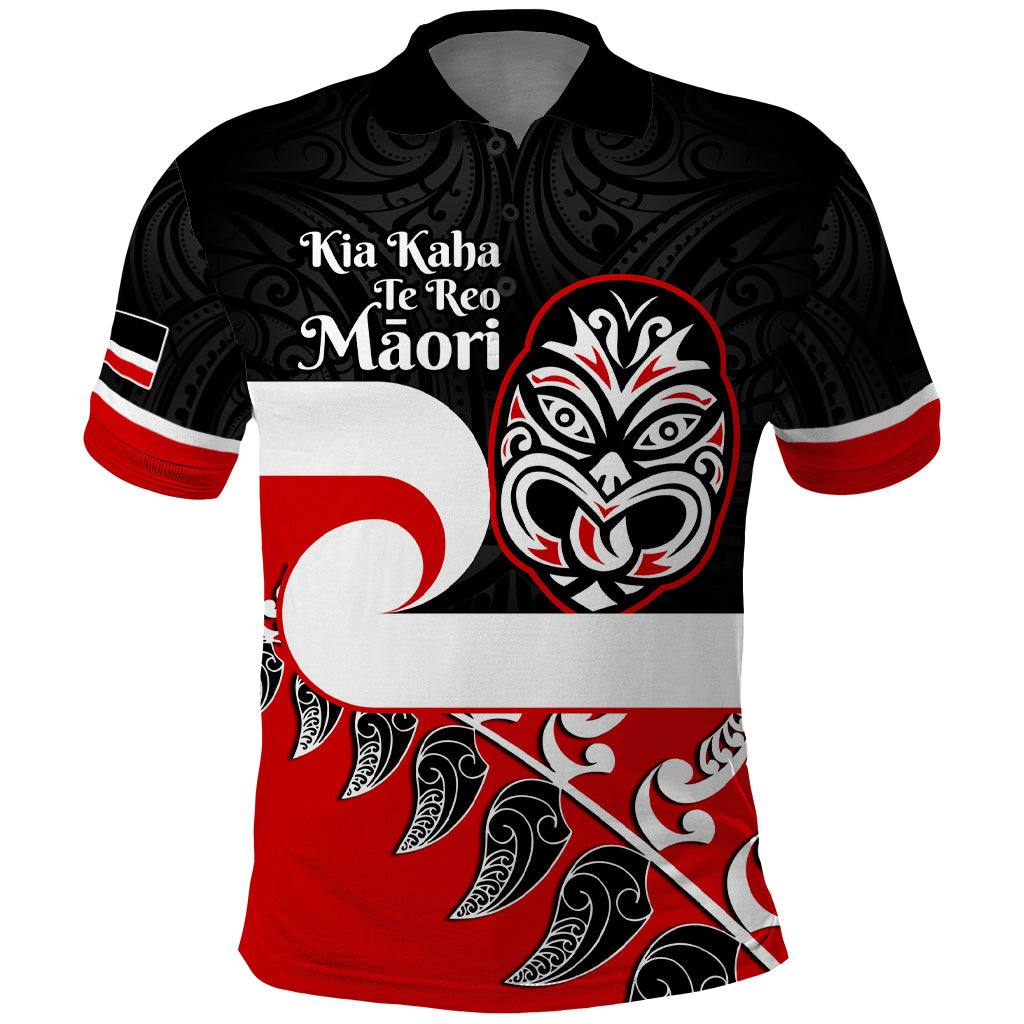 Personalised Te Reo Maori New Zealand Polo Shirt Kia Haka Maori Fern With Tino Rangatiratanga LT14 Red - Polynesian Pride