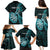 Personalised New Zealand Darts Family Matching Puletasi Dress and Hawaiian Shirt Happiness Is A Tight Threesome Maori Turquoise LT14 - Polynesian Pride