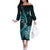 personalised-new-zealand-darts-off-the-shoulder-long-sleeve-dress-happiness-is-a-tight-threesome-maori-turquoise