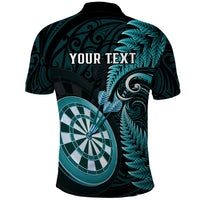Personalised New Zealand Darts Polo Shirt - Happiness Is A Tight Threesome Maori Turquoise LT14 - Polynesian Pride