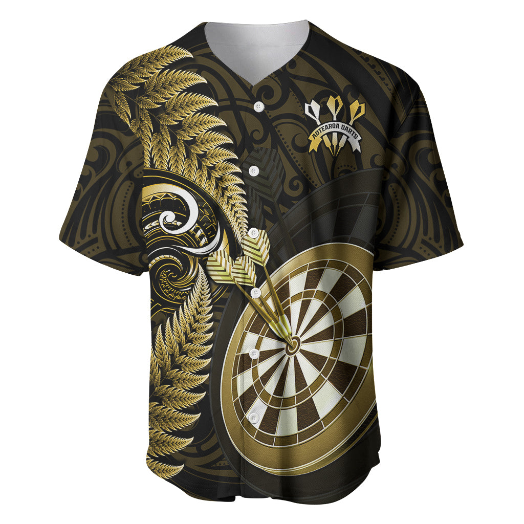 New Zealand Darts Baseball Jersey Happiness Is A Tight Threesome Maori Gold LT14 Gold - Polynesian Pride