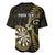 Personalised New Zealand Darts Baseball Jersey Happiness Is A Tight Threesome Maori Gold LT14 - Polynesian Pride