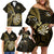 Personalised New Zealand Darts Family Matching Off Shoulder Short Dress and Hawaiian Shirt Happiness Is A Tight Threesome Maori Gold LT14 - Polynesian Pride