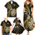 Personalised New Zealand Darts Family Matching Summer Maxi Dress and Hawaiian Shirt Happiness Is A Tight Threesome Maori Gold LT14 - Polynesian Pride