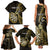 Personalised New Zealand Darts Family Matching Tank Maxi Dress and Hawaiian Shirt Happiness Is A Tight Threesome Maori Gold LT14 - Polynesian Pride