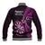 New Zealand Darts Baseball Jacket Happiness Is A Tight Threesome Maori Pink LT14 - Polynesian Pride