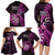 New Zealand Darts Family Matching Long Sleeve Bodycon Dress and Hawaiian Shirt Happiness Is A Tight Threesome Maori Pink LT14 - Polynesian Pride