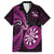 New Zealand Darts Family Matching Off Shoulder Long Sleeve Dress and Hawaiian Shirt Happiness Is A Tight Threesome Maori Pink LT14 Dad's Shirt - Short Sleeve Pink - Polynesian Pride