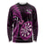 New Zealand Darts Long Sleeve Shirt Happiness Is A Tight Threesome Maori Pink LT14 Unisex Pink - Polynesian Pride