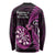 New Zealand Darts Long Sleeve Shirt Happiness Is A Tight Threesome Maori Pink LT14 - Polynesian Pride