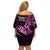 New Zealand Darts Off Shoulder Short Dress Happiness Is A Tight Threesome Maori Pink LT14 - Polynesian Pride