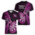 New Zealand Darts Women V Neck T Shirt Happiness Is A Tight Threesome Maori Pink LT14 - Polynesian Pride