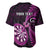 Personalised New Zealand Darts Baseball Jersey Happiness Is A Tight Threesome Maori Pink LT14 - Polynesian Pride