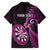 Personalised New Zealand Darts Family Matching Off Shoulder Short Dress and Hawaiian Shirt Happiness Is A Tight Threesome Maori Pink LT14 - Polynesian Pride