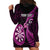 Personalised New Zealand Darts Hoodie Dress Happiness Is A Tight Threesome Maori Pink LT14 - Polynesian Pride