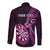 Personalised New Zealand Darts Long Sleeve Button Shirt Happiness Is A Tight Threesome Maori Pink LT14 - Polynesian Pride