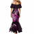 Personalised New Zealand Darts Mermaid Dress Happiness Is A Tight Threesome Maori Pink LT14 - Polynesian Pride