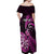 Personalised New Zealand Darts Off Shoulder Maxi Dress Happiness Is A Tight Threesome Maori Pink LT14 - Polynesian Pride