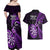 New Zealand Darts Couples Matching Off Shoulder Maxi Dress and Hawaiian Shirt Happiness Is A Tight Threesome Maori Purple LT14 - Polynesian Pride