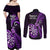 New Zealand Darts Couples Matching Off Shoulder Maxi Dress and Long Sleeve Button Shirts Happiness Is A Tight Threesome Maori Purple LT14 - Polynesian Pride