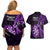 New Zealand Darts Couples Matching Off Shoulder Short Dress and Hawaiian Shirt Happiness Is A Tight Threesome Maori Purple LT14 - Polynesian Pride