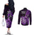 New Zealand Darts Couples Matching Off The Shoulder Long Sleeve Dress and Long Sleeve Button Shirts Happiness Is A Tight Threesome Maori Purple LT14 - Polynesian Pride