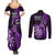 New Zealand Darts Couples Matching Summer Maxi Dress and Long Sleeve Button Shirts Happiness Is A Tight Threesome Maori Purple LT14 - Polynesian Pride