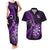 New Zealand Darts Couples Matching Tank Maxi Dress and Hawaiian Shirt Happiness Is A Tight Threesome Maori Purple LT14 Purple - Polynesian Pride