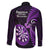 New Zealand Darts Family Matching Long Sleeve Bodycon Dress and Hawaiian Shirt Happiness Is A Tight Threesome Maori Purple LT14 - Polynesian Pride