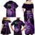 New Zealand Darts Family Matching Off Shoulder Long Sleeve Dress and Hawaiian Shirt Happiness Is A Tight Threesome Maori Purple LT14 - Polynesian Pride