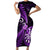 New Zealand Darts Family Matching Short Sleeve Bodycon Dress and Hawaiian Shirt Happiness Is A Tight Threesome Maori Purple LT14 Mom's Dress Purple - Polynesian Pride