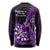 New Zealand Darts Long Sleeve Shirt Happiness Is A Tight Threesome Maori Purple LT14 - Polynesian Pride