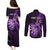 Personalised New Zealand Darts Couples Matching Puletasi Dress and Long Sleeve Button Shirts Happiness Is A Tight Threesome Maori Purple LT14 - Polynesian Pride