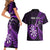 Personalised New Zealand Darts Couples Matching Short Sleeve Bodycon Dress and Hawaiian Shirt Happiness Is A Tight Threesome Maori Purple LT14 - Polynesian Pride