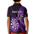 Personalised New Zealand Darts Kid Polo Shirt Happiness Is A Tight Threesome Maori Purple LT14 - Polynesian Pride