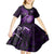 Personalised New Zealand Darts Kid Short Sleeve Dress Happiness Is A Tight Threesome Maori Purple LT14 - Polynesian Pride