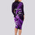 Personalised New Zealand Darts Long Sleeve Bodycon Dress Happiness Is A Tight Threesome Maori Purple LT14 - Polynesian Pride