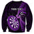 Personalised New Zealand Darts Sweatshirt Happiness Is A Tight Threesome Maori Purple LT14 - Polynesian Pride