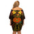 Papua New Guinea Central Province Family Matching Off Shoulder Short Dress and Hawaiian Shirt Papua Niugini Coat Of Arms With Flag Style LT14 - Polynesian Pride