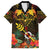 Papua New Guinea Chimbu Province Family Matching Off Shoulder Short Dress and Hawaiian Shirt Papua Niugini Coat Of Arms With Flag Style LT14 Dad's Shirt - Short Sleeve Black - Polynesian Pride