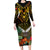 Papua New Guinea Western Province Family Matching Long Sleeve Bodycon Dress and Hawaiian Shirt Papua Niugini Coat Of Arms With Flag Style LT14 Mom's Dress Black - Polynesian Pride