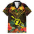 Papua New Guinea Southern Highlands Province Family Matching Off Shoulder Short Dress and Hawaiian Shirt Papua Niugini Coat Of Arms With Flag Style LT14 Dad's Shirt - Short Sleeve Black - Polynesian Pride