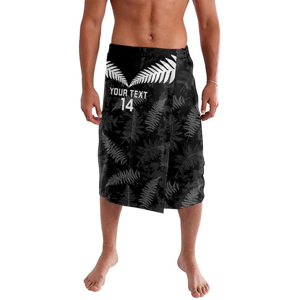 Custom New Zealand Silver Fern Football Lavalava Go Aotearoa Grunge Black LT14 Black - Polynesian Pride